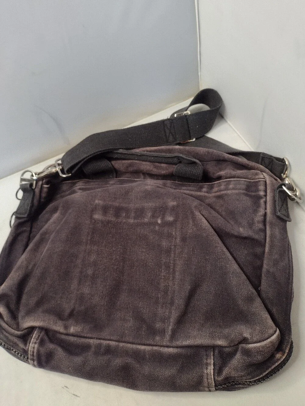 Vtg Lands' End Canvas Messenger Bag Briefcase USA Made Crossbody B16